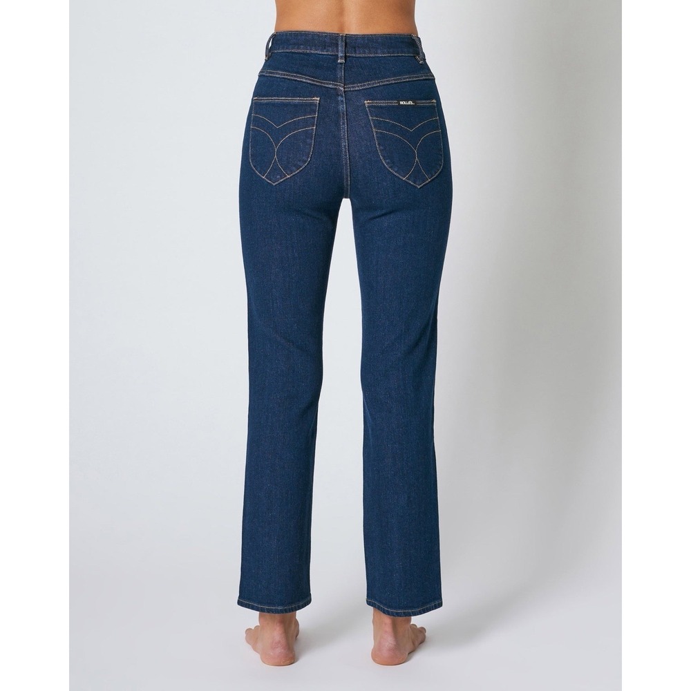 Rolla's Original High Rise Straight Jeans Womens 26 Dark Wash Stretch Denim